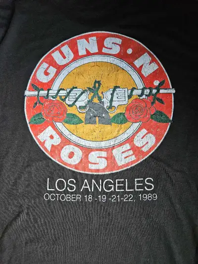 New Guns N Roses reproduction concert T-Shirt. Made in Bangladesh under license for Gundham Merchand...