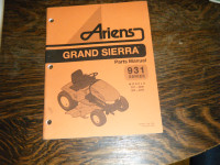 Ariens 931 Grand Sierra Lawn Tractor Parts Manual