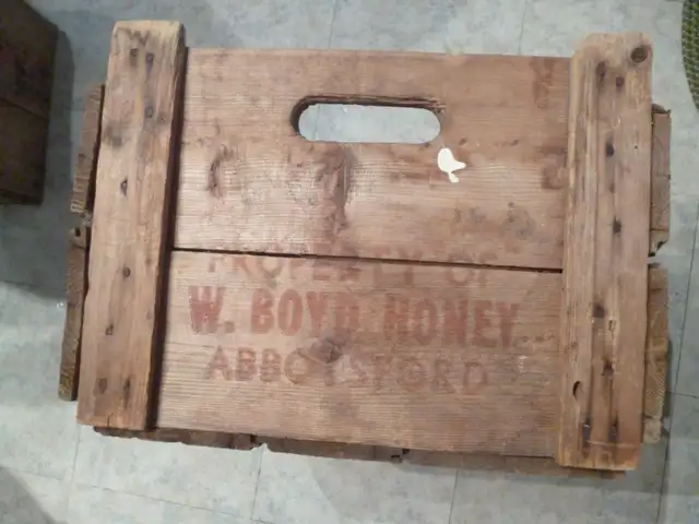 W Boyd Honey wooden crate - Abbotsford BC