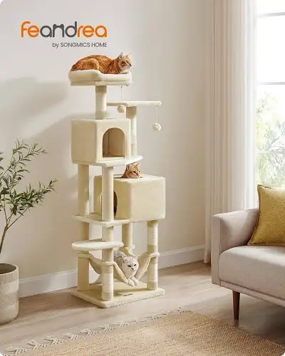 Feandrea scraping post 155cm tall cat tree with 5 scratch posts, View more