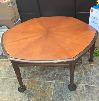 Vintage antique octagon wood coffee table. Over 100 years old., View more