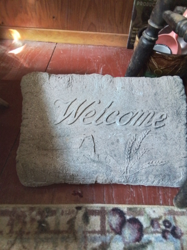 Concrete WELCOME Stone in Outdoor Décor in Kawartha Lakes