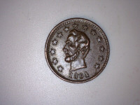 1864 USA Civil War Abraham Lincoln campaign penny