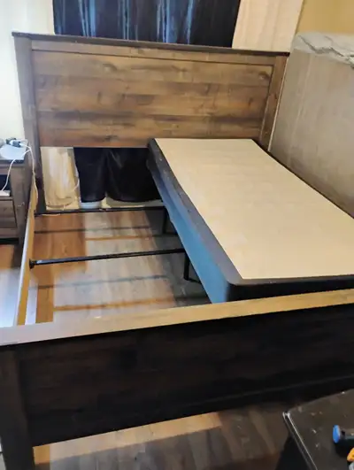 Solid wood California-king bedframe, View more