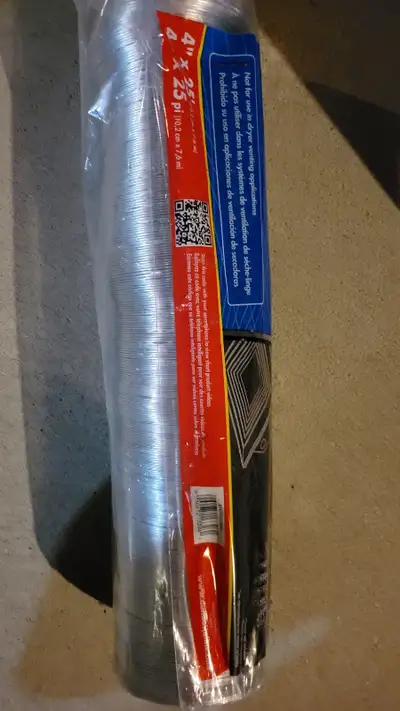 4" x 25' Flexible Aluminum Foil Duct, View more