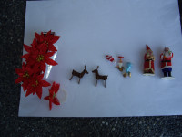 CHRISTMAS ITEMS, BULBS, TAGS, PICTURE, VTGE STATUES, ETC