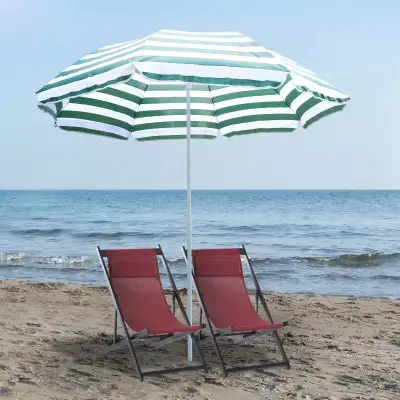 6FT Round Beach Umbrella with Tilt Mechanism, Outdoor UV Protect, View more