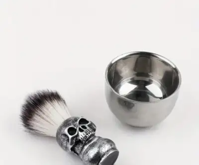 Looking to add a bit of edge to your grooming routine? Check out this cool shaving brush and bowl se...