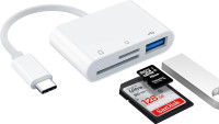 3 in 1 USB C to USB Camera Memory Card Reader Adapter