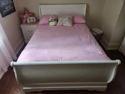 White full bed and bedroom set, View more