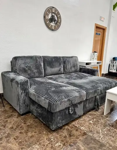 Corduroy Grey Sofabed (Deal Offer), View more