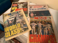 Toronto Blue Jays 1993 World Series Champions Newspapers