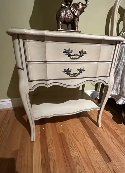 Elegant Vintage-Style Solid Wood Nightstand / Side Table, View more