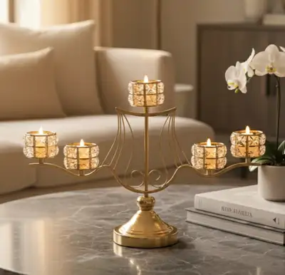 Luxury Gold Candle Holder (5 Candles), View more