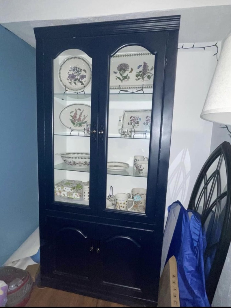 Navy Blue Hutch Cabinet