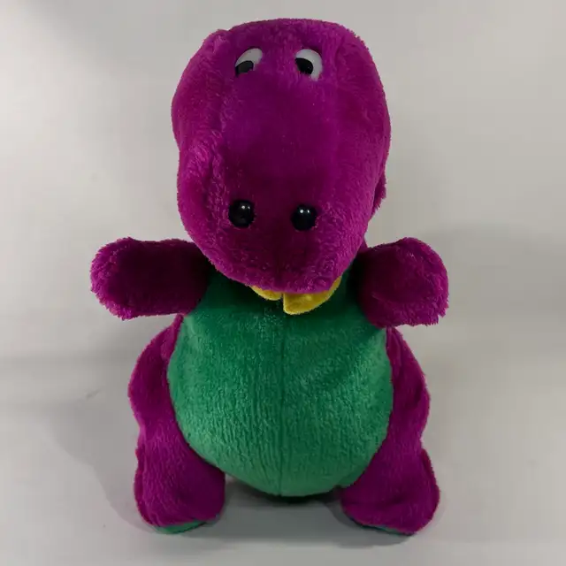 VINTAGE 1990s BARNEY THE DINOSAUR PURPLE GREEN PLUSH COLLECTIBLE