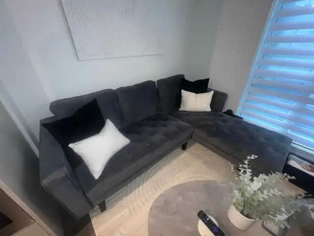 STRUCTUBE mid-century modern velvet sectional sofa64860971641473121