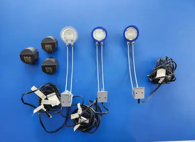 Ikea 3 lampes GRUVA - Argent et Bleu, View more