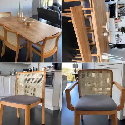 Hudson’s Bay Solid Wood Dining Set – Table, 4 Chairs + Bench, View more