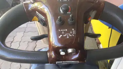 Shoprider mobility scooter deluxe blue newer batteries complete with upgraded leather seat, lights,...