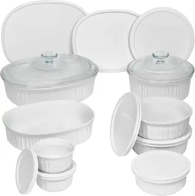CorningWare® French White® 18-piece Round & Oval Set, View more