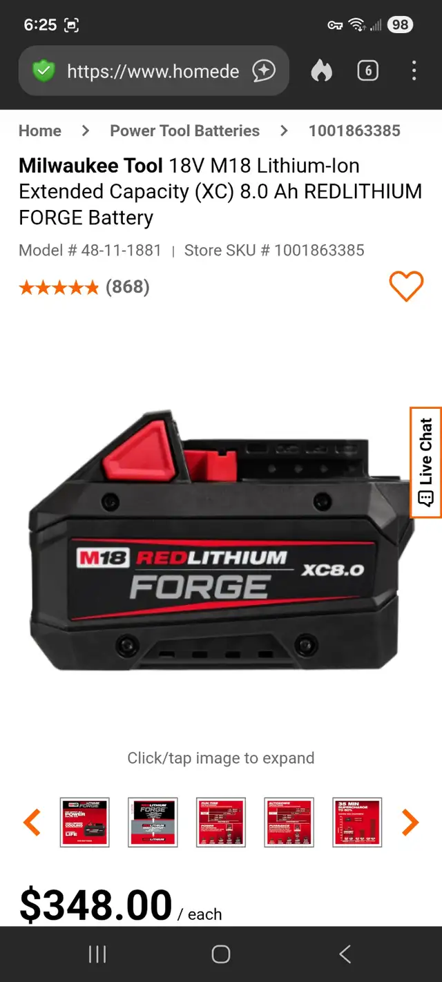 Milwaukee M18 FORGE 8.0 Battery in Power Tools in Ottawa - Image 3