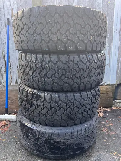 Selling a set of LT275/55R20 all-terrain tires. Includes: • 3x General Grabber A/TX (LT rated) • 1x...