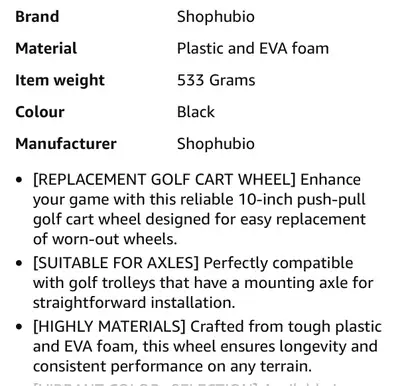 2  Push Pull golf cart wheels., View more