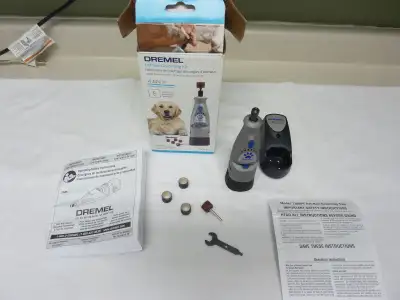 Dremel pet nail grooming kit includes 2 speed grinding tool model 7300-PT 4.8V, rechargeable battery...