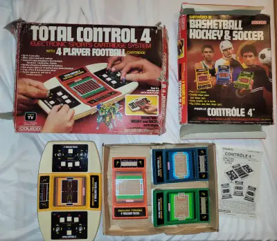 2 Rare Celeco total control 4 - Dual player. 4 games in one. Hockey, Football, badket ball and socce...