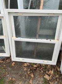 Small double hung windows two same size one frosted