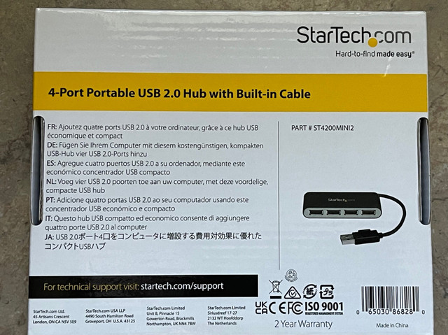 NEW StarTech.com 4 Port USB 2.0 Hub in Laptop Accessories in Cambridge - Image 2