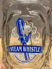 Beer Glass - Steam Whistle - large mug - lettering curved