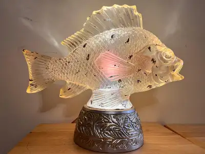 New Rene Lalique STYLE glass sculpture lamp $400 PRICE FIRM, View more