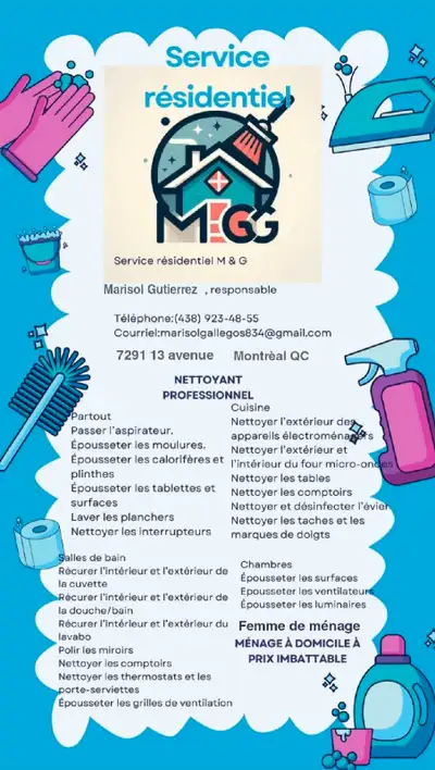 Vous manquez de temps pour faire le ménage ? Je suis là pour vous aider ! Je suis un femme avec plus...