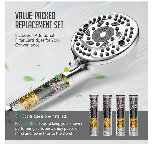 Filtered Shower Head with Handheld, 9-Spray Mode High Pressure in Bathwares in Winnipeg - Image 2
