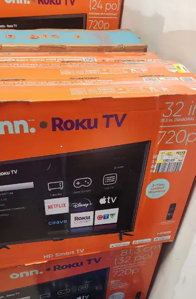 ON SALE! BRAND NEW OR OPEN BOX ONN 32" ROKU SMART TV, View more