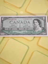 1954 Canada $1 Banknote. Modified Portrait. Replacement Note. Er