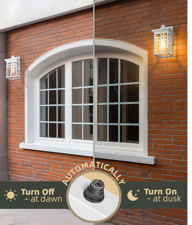 New White HWH Outdoor Wall Sconce Lighting Fixture in Outdoor Lighting in Calgary - Image 4