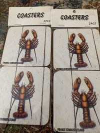 Lobster Design Drink Coasters - set of 4