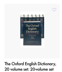 The Oxford English Dictionary 20 Volume COMPLETE Set