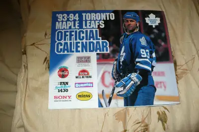 toronto maple leafs vintage calendar 1993-94