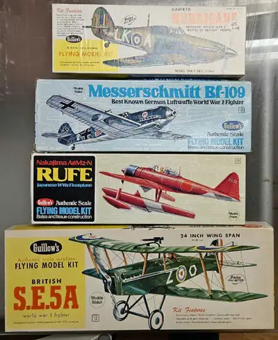 Vintage Guillows USA Airplane Jets Model Kits Balsa / Wood 1/11/25 Prices Below: VTG GUILLOWS KIT 20...
