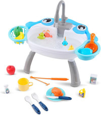 Play Kitchen Sink Toy Dishwasher Playing Upgraded Faucet Kids