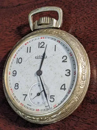 MONTRE DE POCHE ROAMER, Années 40, Swiss made, Bon état, ton Or., View more