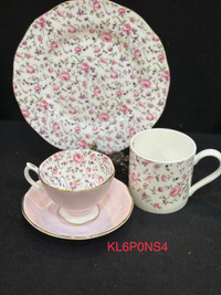 Royal Albert Confetti Chintz Rose tea cup, coffee mug & salad pl