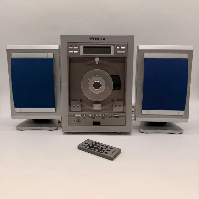 Fisher Vertical CD Stereo System SLIM-1400BL Speakers Remote  in Stereo Systems & Home Theatre in City of Toronto - Image 2