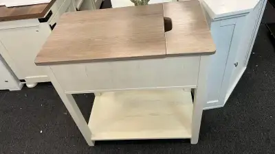 Side Table with Charging Station, End Table with USB Ports and O, View more