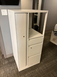 White Metal Tower Cabinet
