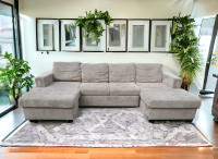 Free delivery- Beige Sectional Couch/Sofa Bed with Storage